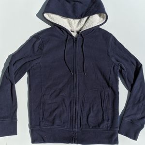 GAP Sherpa Lined Hoodie, Indigo / Blue | Size S